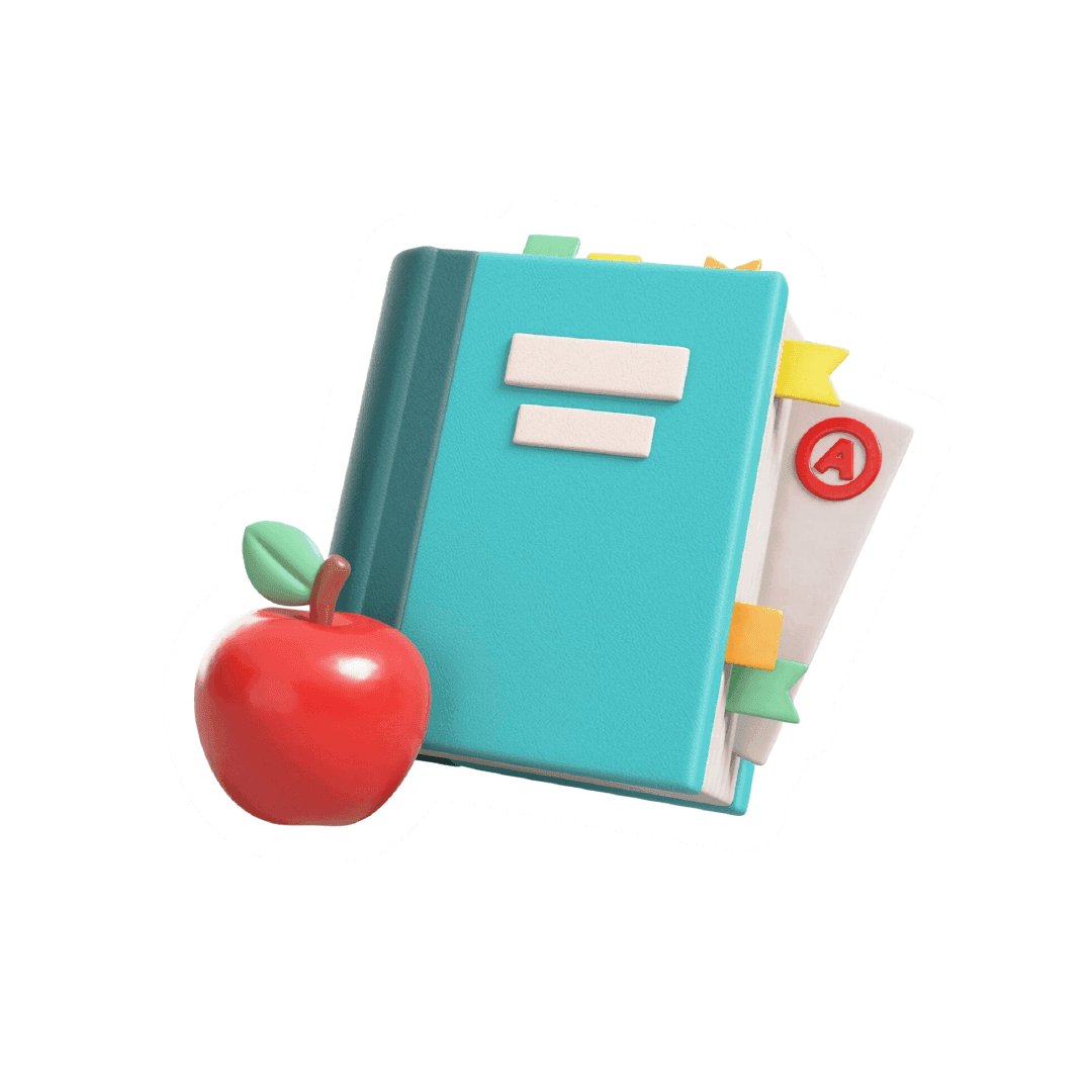 Ilustração de material escolar